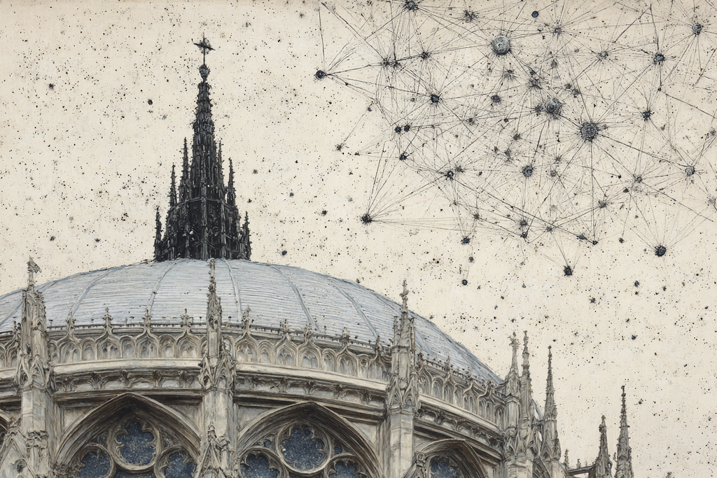 Gotische Kathedrale Und Kosmische Elemente | Minimalistisch | Stilrichtungen