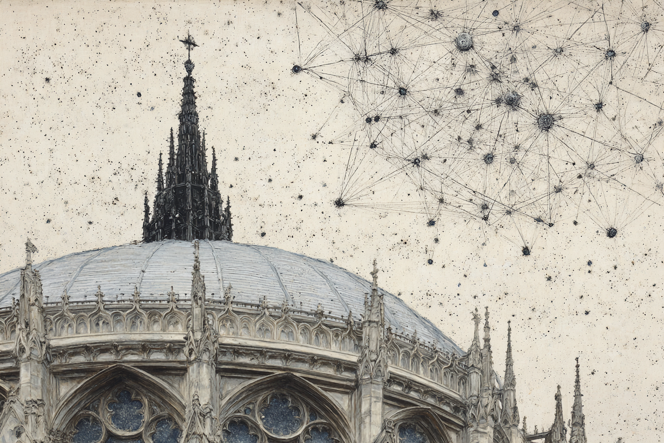 Gotische Kathedrale Und Kosmische Elemente | Minimalistisch | Stilrichtungen
