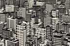 Stadtlandschaft Kunstliche Darstellung Im Schwarz Und Weiss | Minimalistisch | Stilrichtungen