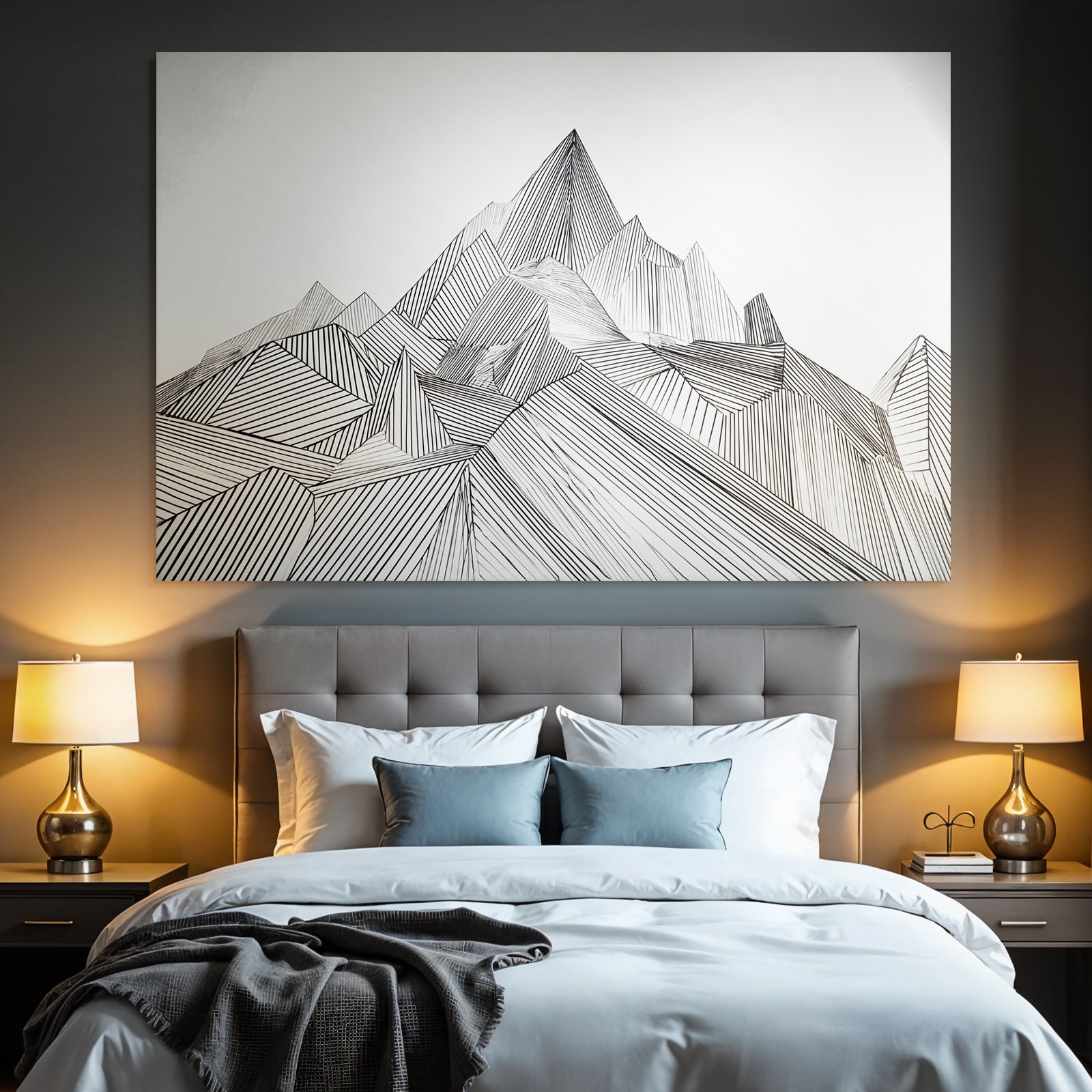 Stilisierte Berglandschaft Und Abstrakt