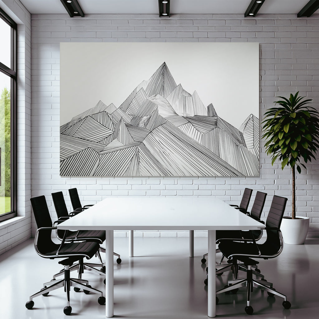Stilisierte Berglandschaft Und Abstrakt