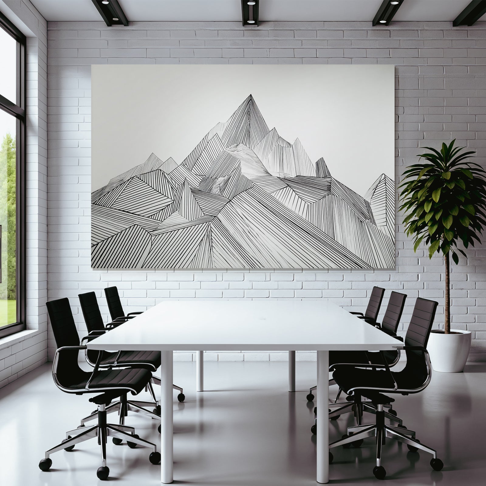 Stilisierte Berglandschaft Und Abstrakt