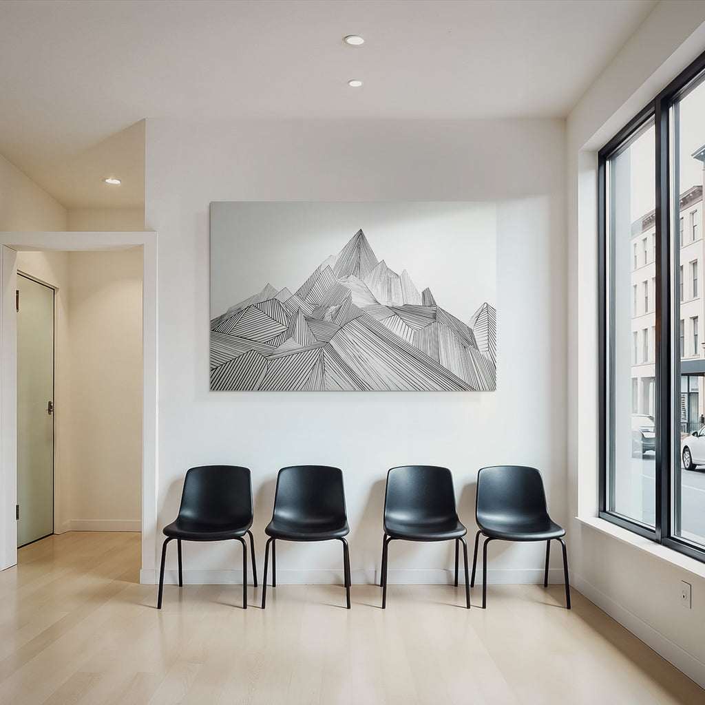 Stilisierte Berglandschaft Und Abstrakt