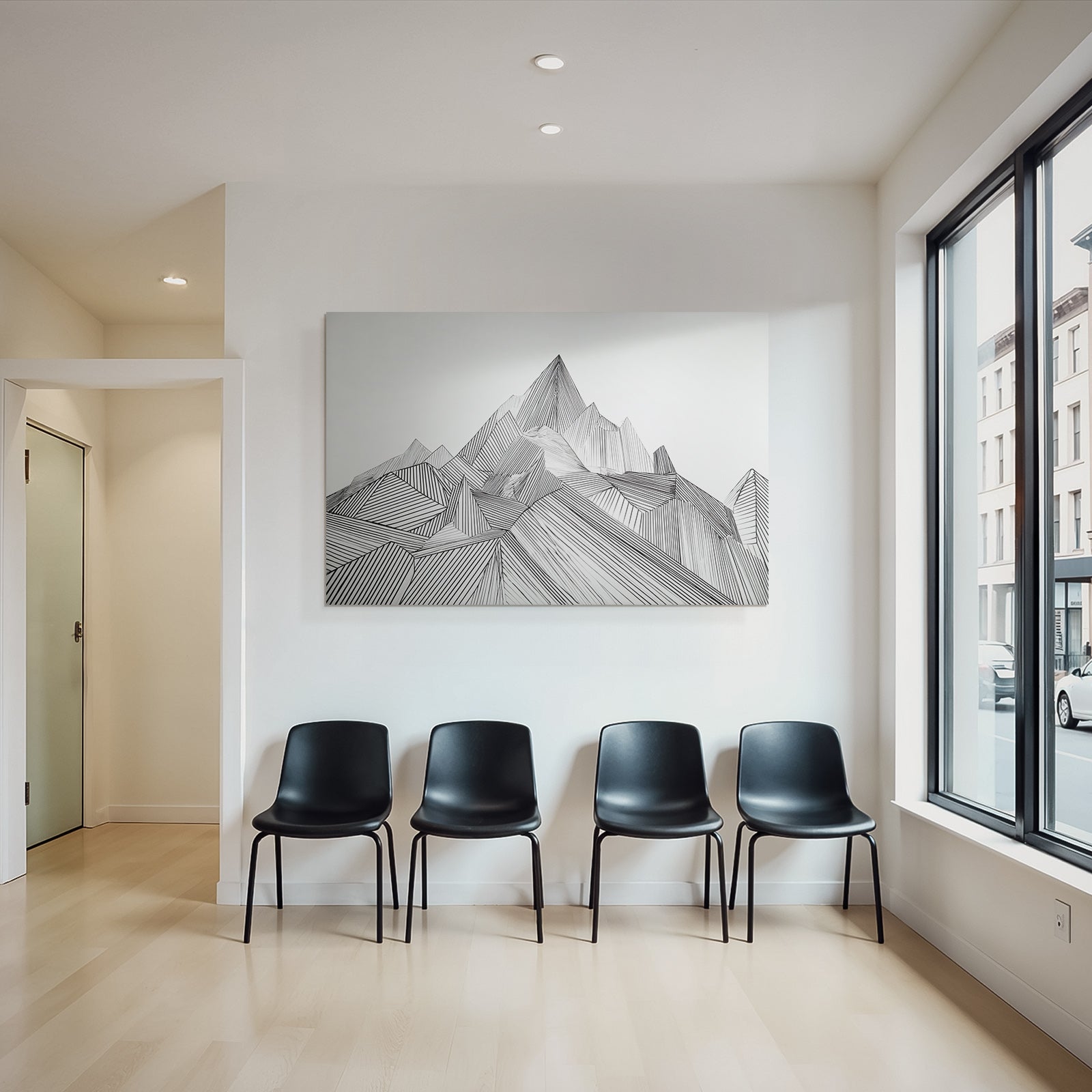 Stilisierte Berglandschaft Und Abstrakt