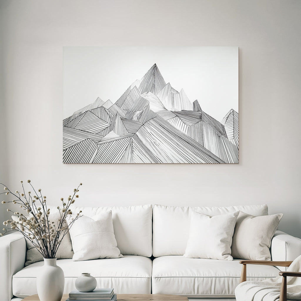 Stilisierte Berglandschaft Und Abstrakt