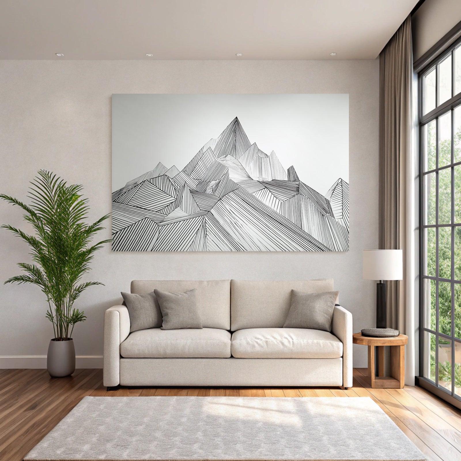 Stilisierte Berglandschaft Und Abstrakt