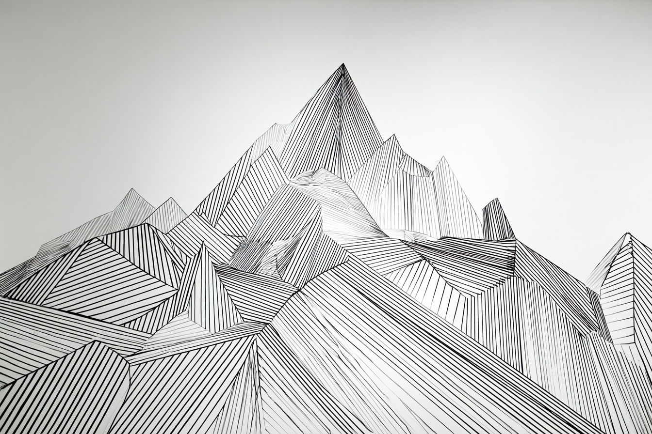 Stilisierte Berglandschaft Und Abstrakt | Minimalistisch | Stilrichtungen