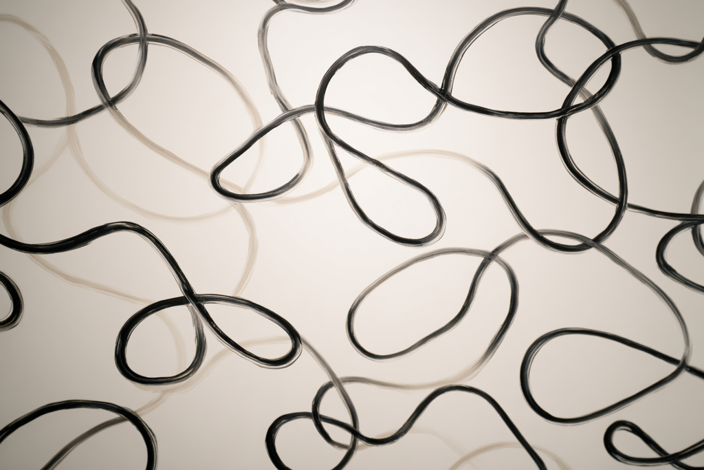 Abstraktes Kunstwerk Mit Verbundenen Geschwungenen Linien Auf Hellem Hintergrund | Minimalistisch | Stilrichtungen