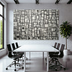 Komplexes Design Schwarze Linien Und Quadrate