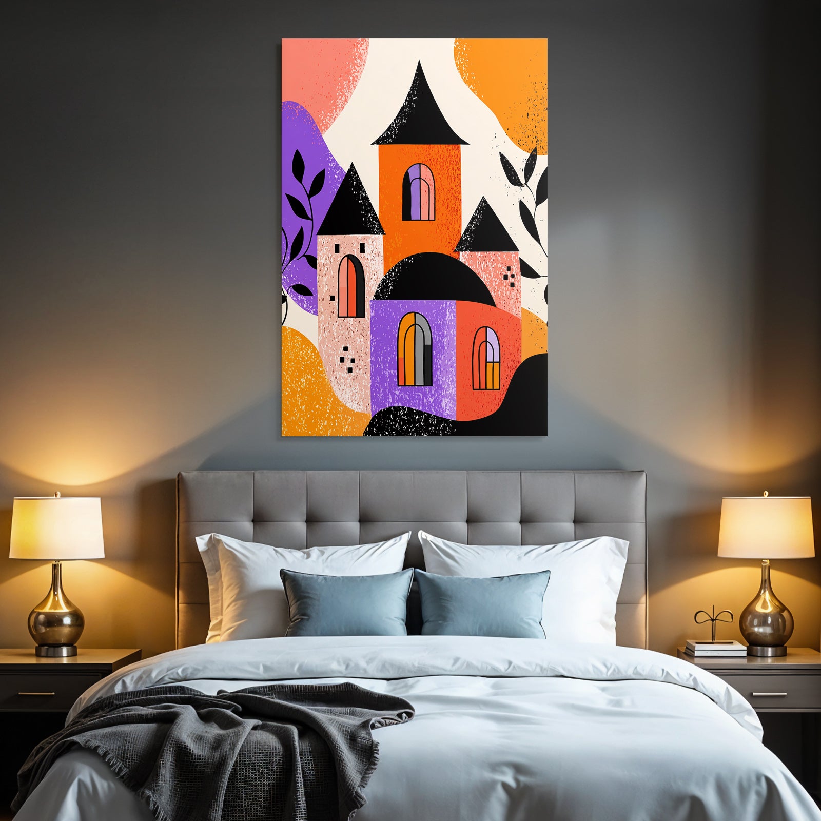 PopArt Abstrakte Illustration Stilisierte Gebaeude Geometrische Formen