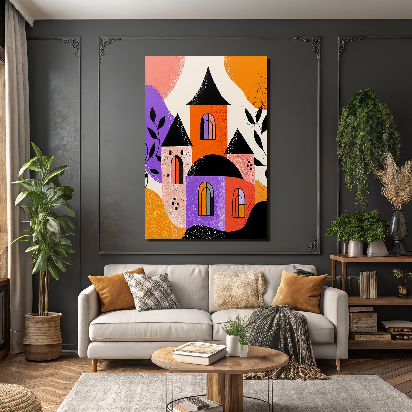PopArt Abstrakte Illustration Stilisierte Gebaeude Geometrische Formen