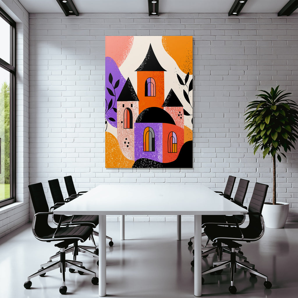 PopArt Abstrakte Illustration Stilisierte Gebaeude Geometrische Formen
