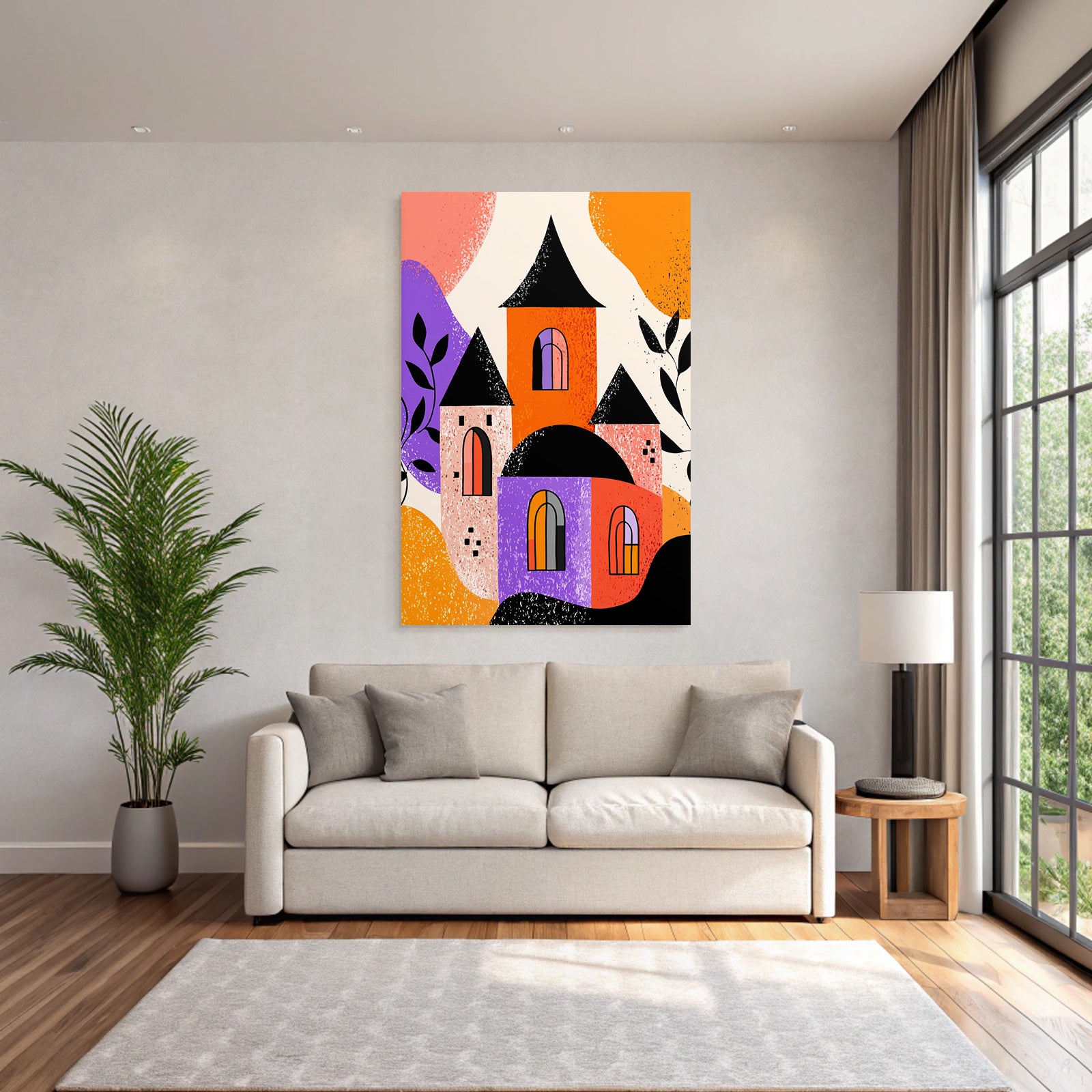 PopArt Abstrakte Illustration Stilisierte Gebaeude Geometrische Formen
