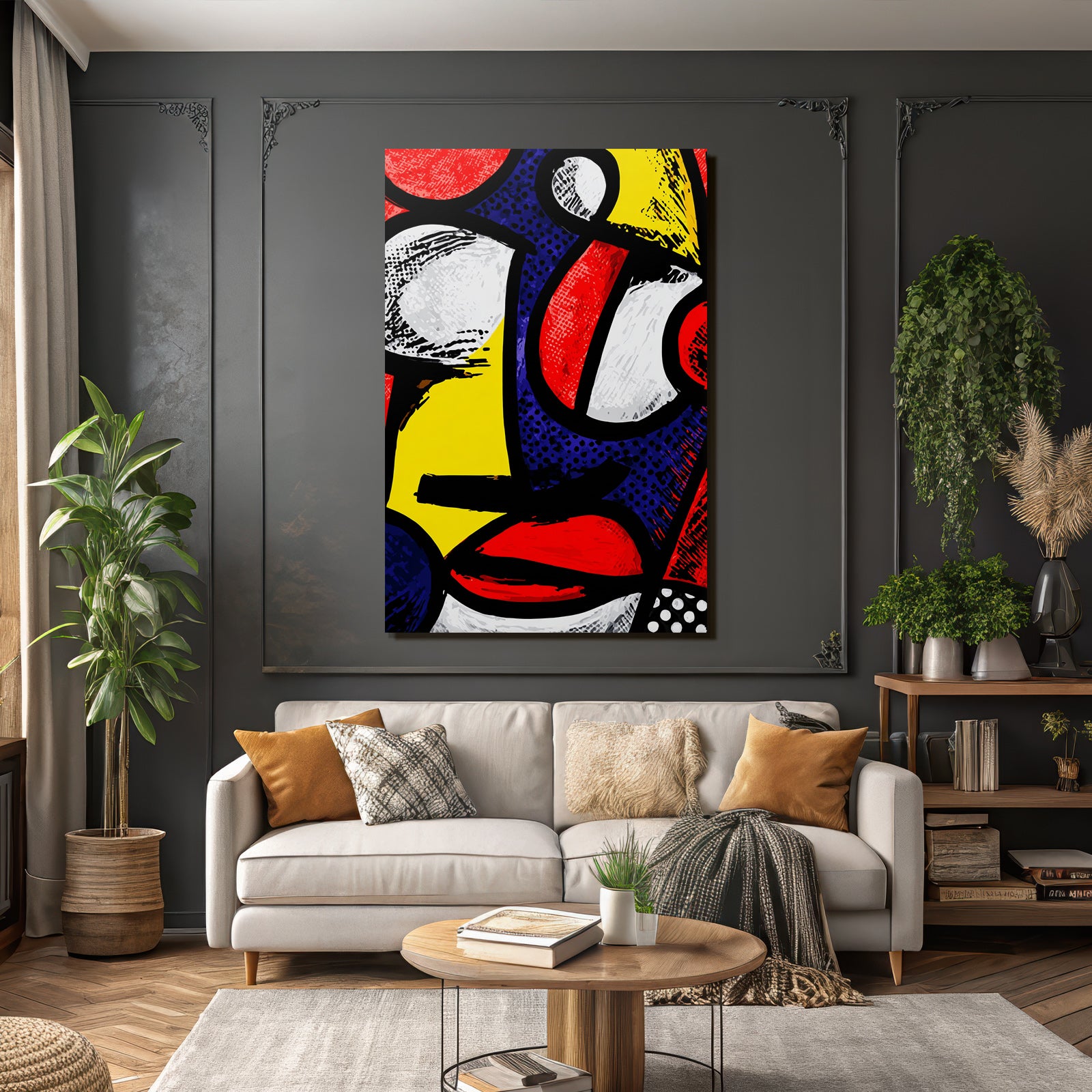 PopArt Abstrakte Farbenfrohe Komposition Inspiriert Von Und Expressionistischer Malerei