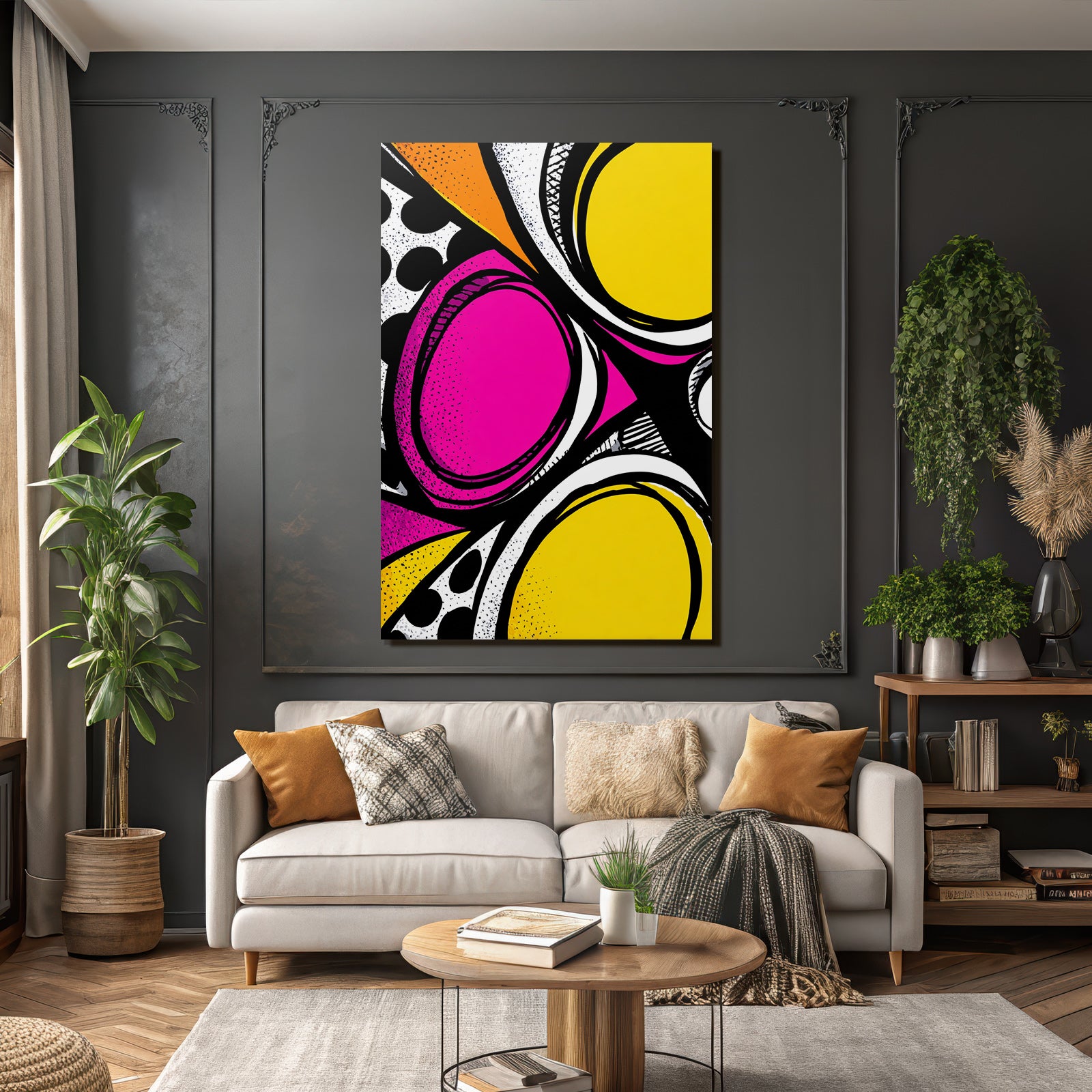 PopArt Abstraktes Design Mit Bunten Farben Stil