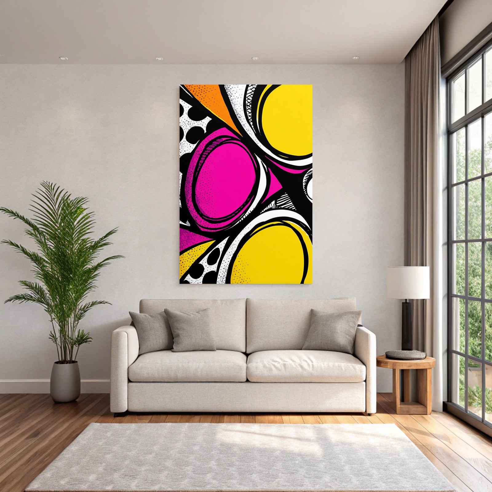 PopArt Abstraktes Design Mit Bunten Farben Stil