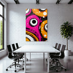 PopArt Abstraktes Design Mit Lebendigen Farben Kreisformen Und Spritzern