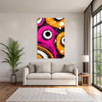 PopArt Abstraktes Design Mit Lebendigen Farben Kreisformen Und Spritzern