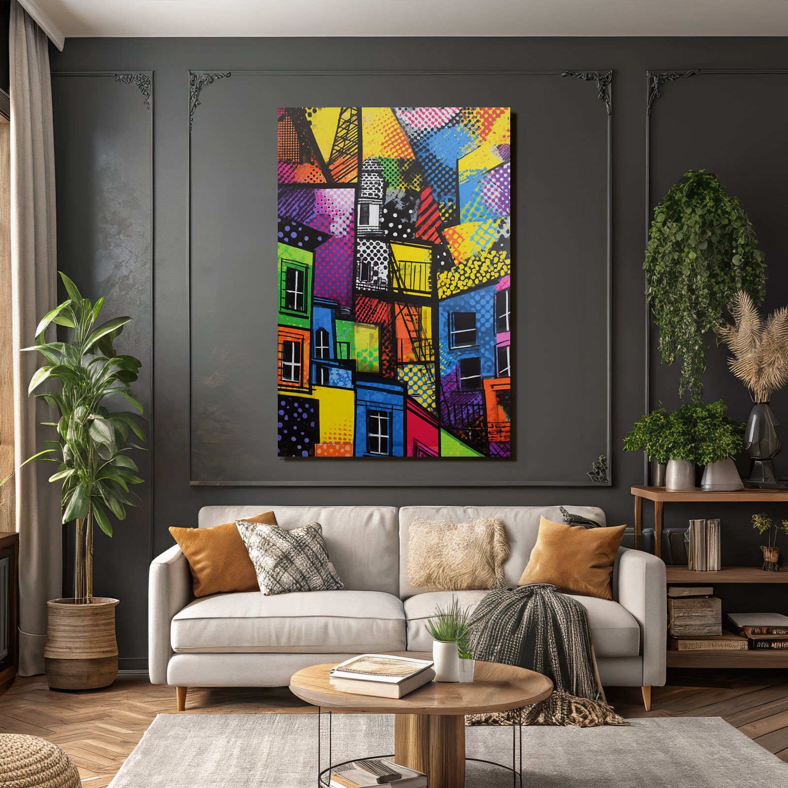 PopArt Bunte Abstrakte Stadtstruktur