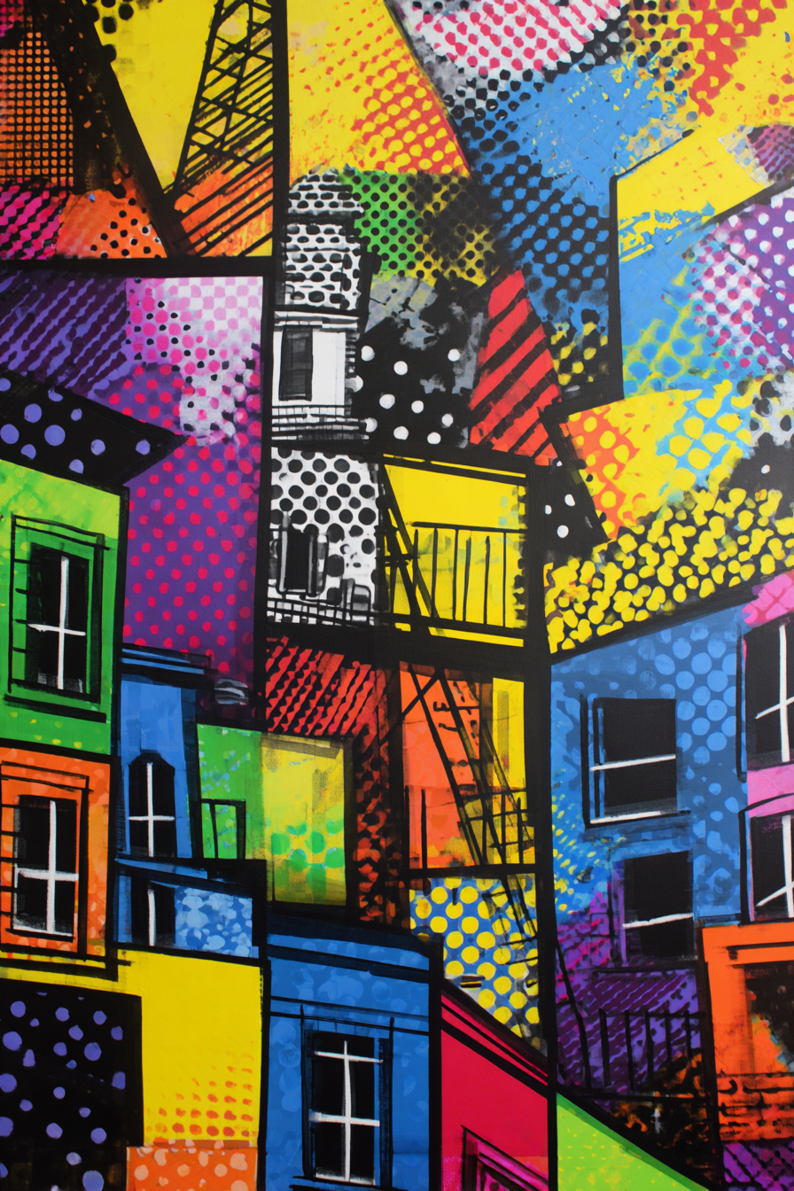 PopArt Bunte Abstrakte Stadtstruktur | Pop Art | Stilrichtungen