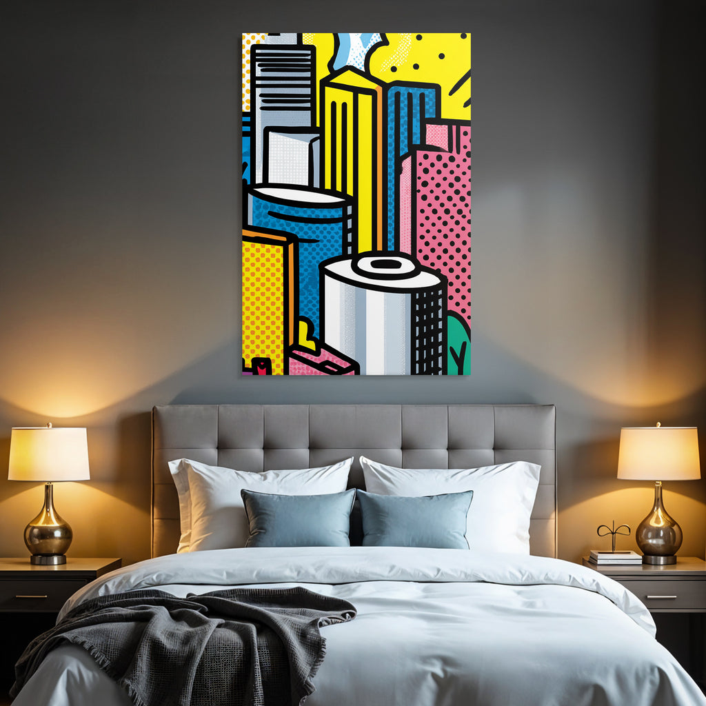 PopArt Bunte Stadtlandschaft Mit Grafik