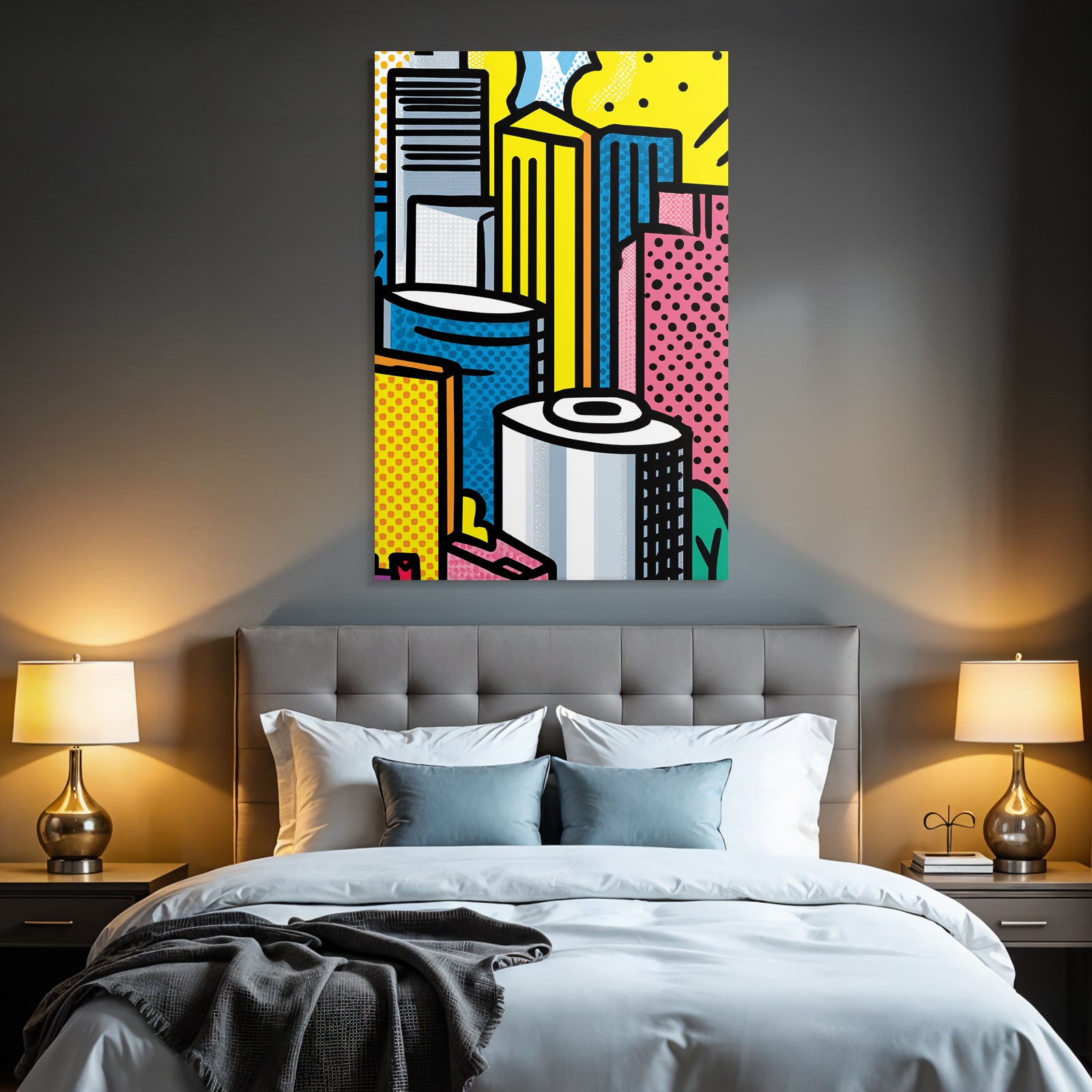 PopArt Bunte Stadtlandschaft Mit Grafik