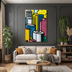 PopArt Bunte Stadtlandschaft Mit Grafik