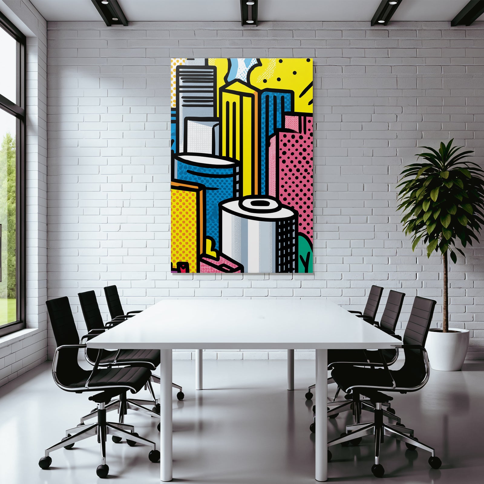 PopArt Bunte Stadtlandschaft Mit Grafik