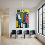 PopArt Bunte Stadtlandschaft Mit Grafik