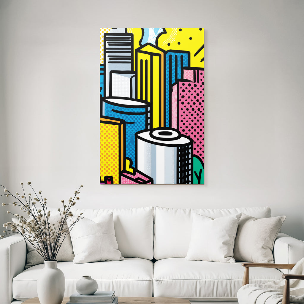 PopArt Bunte Stadtlandschaft Mit Grafik