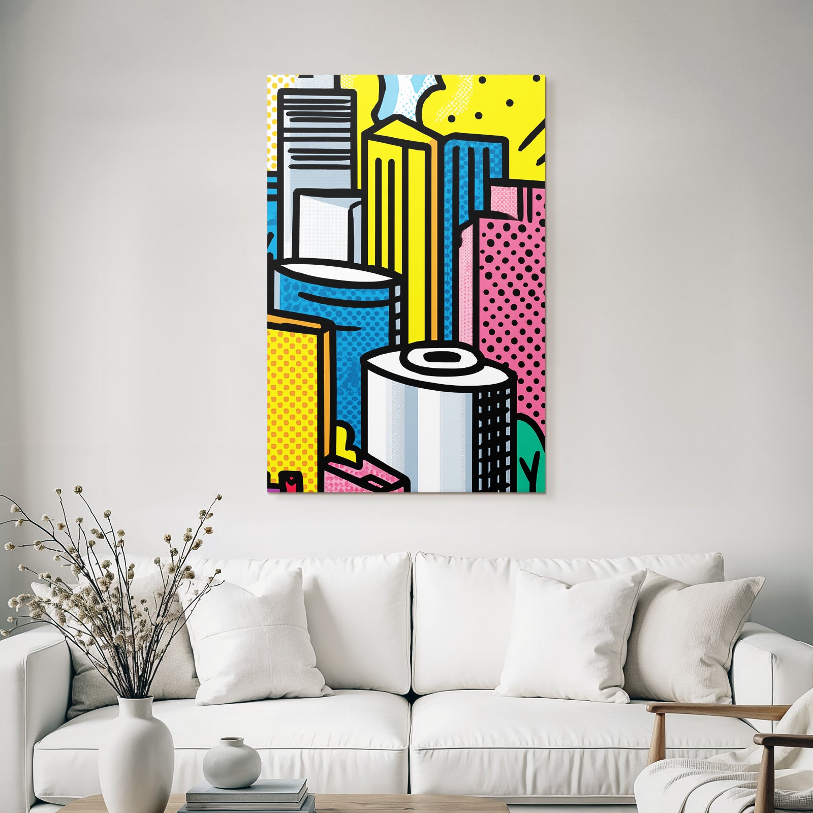 PopArt Bunte Stadtlandschaft Mit Grafik