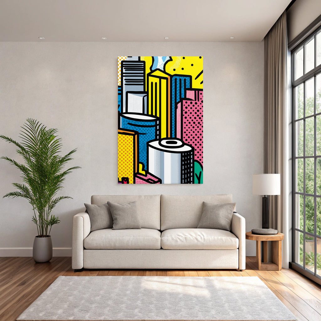PopArt Bunte Stadtlandschaft Mit Grafik