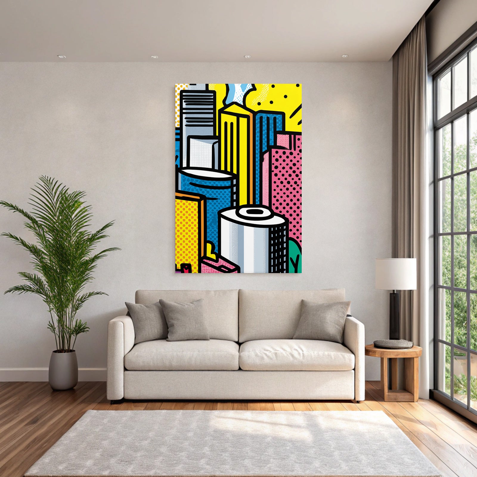 PopArt Bunte Stadtlandschaft Mit Grafik