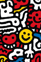 PopArt Bunte Und Abstrakte Abbildung Mit Gesichtern Herzen Und Formen | Pop Art | Stilrichtungen