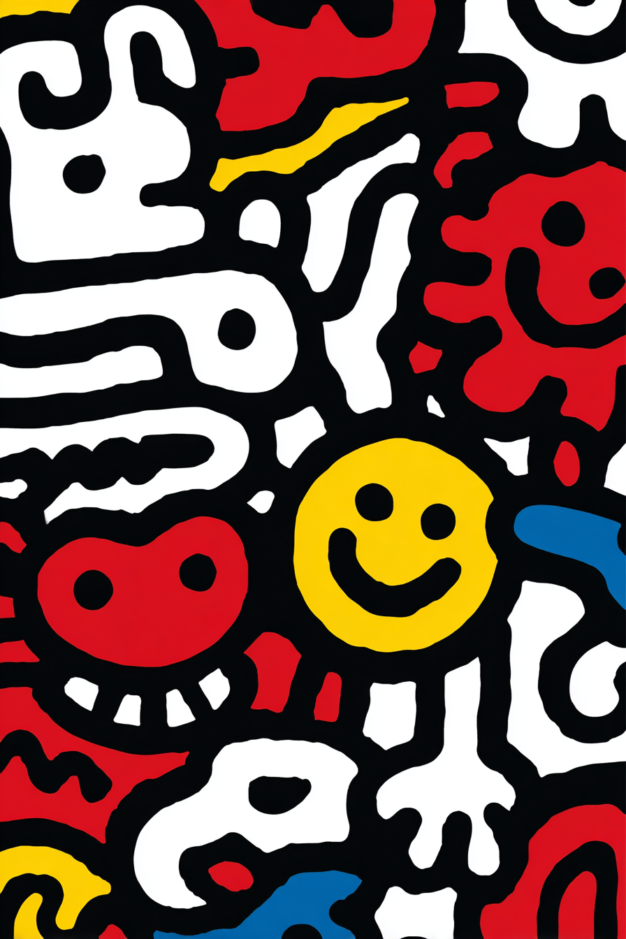 PopArt Bunte Und Abstrakte Abbildung Mit Gesichtern Herzen Und Formen | Pop Art | Stilrichtungen