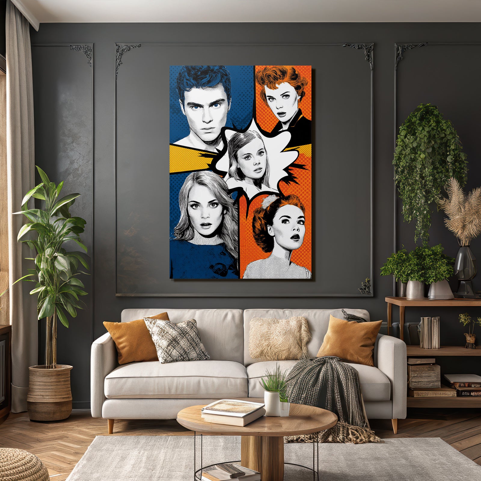 PopArt Comicbuchinspirierte Illustration Mit Dynamischem Layout Und Bunten Farben