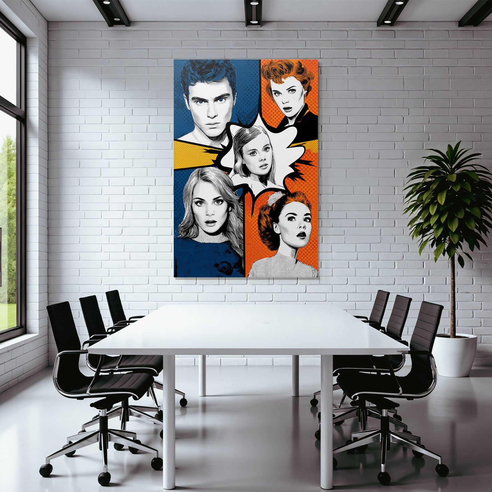PopArt Comicbuchinspirierte Illustration Mit Dynamischem Layout Und Bunten Farben