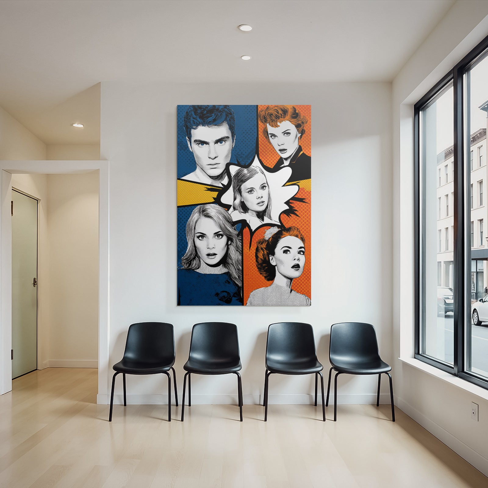 PopArt Comicbuchinspirierte Illustration Mit Dynamischem Layout Und Bunten Farben