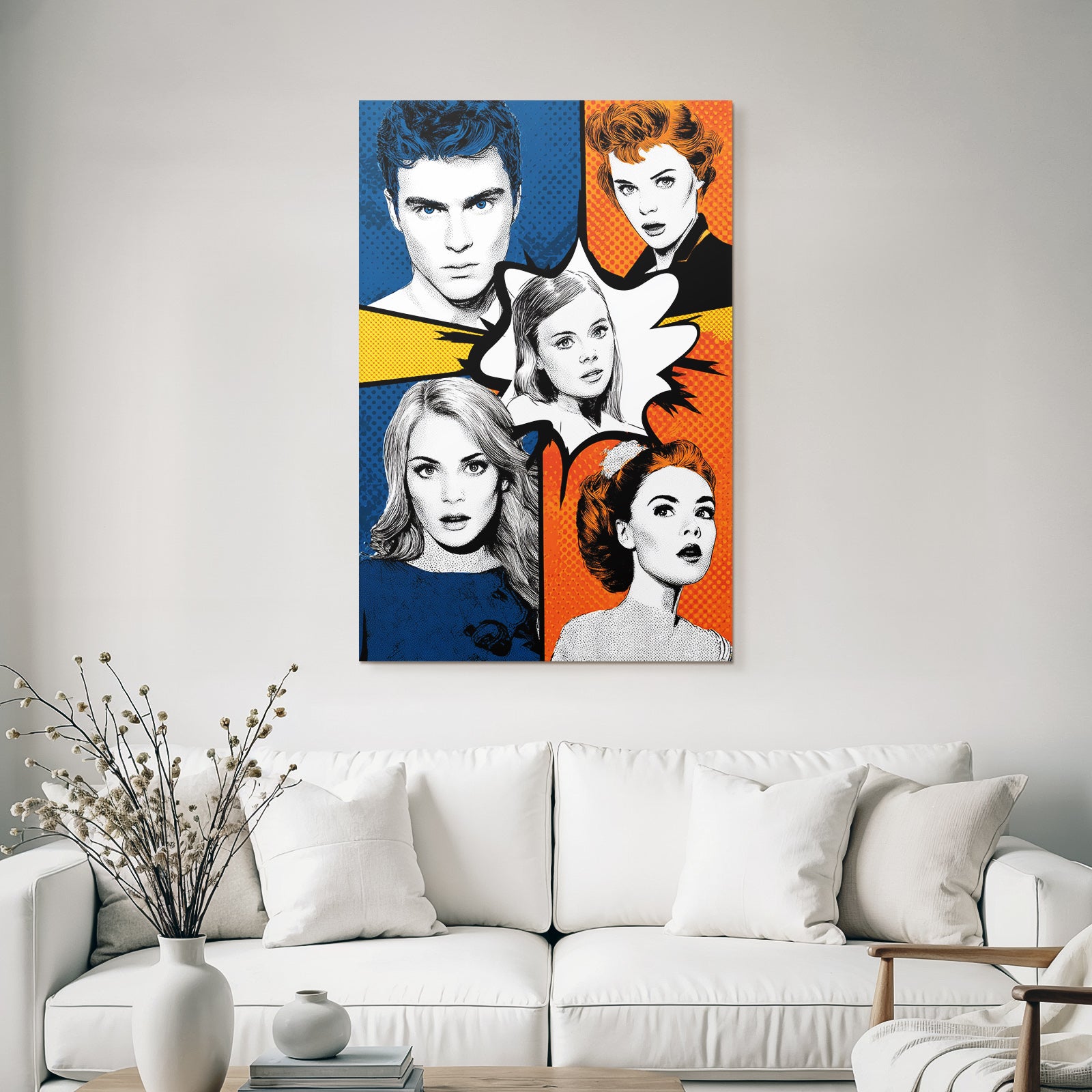 PopArt Comicbuchinspirierte Illustration Mit Dynamischem Layout Und Bunten Farben
