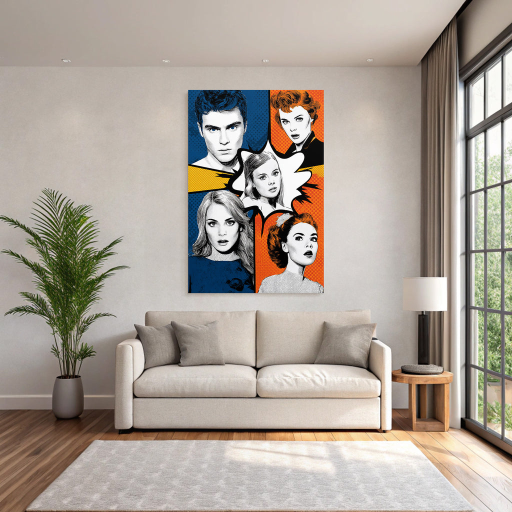 PopArt Comicbuchinspirierte Illustration Mit Dynamischem Layout Und Bunten Farben