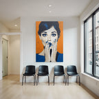 PopArt Frau Mit Überraschtem Gesicht Und Blaüm Nagellack