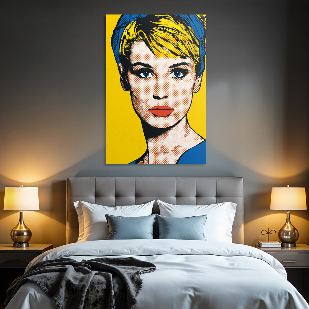 PopArt Fraünportrait Bunt Mit Halbtonpunkten