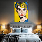 PopArt Fraünportrait Bunt Mit Halbtonpunkten