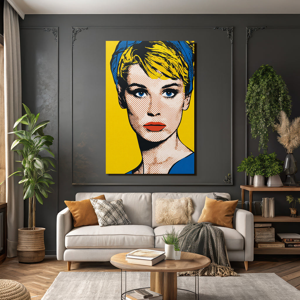 PopArt Fraünportrait Bunt Mit Halbtonpunkten