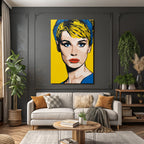 PopArt Fraünportrait Bunt Mit Halbtonpunkten