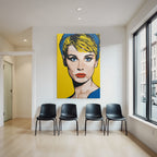 PopArt Fraünportrait Bunt Mit Halbtonpunkten