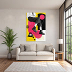PopArt Grafikdesign Person Sitzt Mit Beinen Und Schuhwerk Vintage Wahltelefon