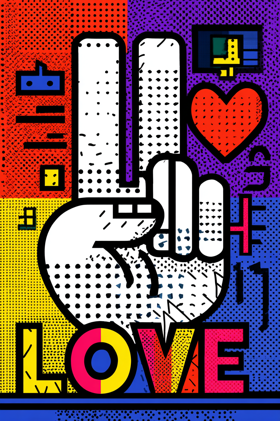 PopArt Hand Mit Friedenszeichen Und Liebe | Pop Art | Stilrichtungen
