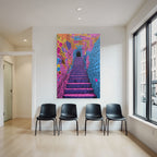 PopArt Kunsttreppe Mit Farbenfrohen Graffiti Herzen Und Text