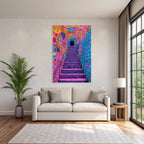 PopArt Kunsttreppe Mit Farbenfrohen Graffiti Herzen Und Text